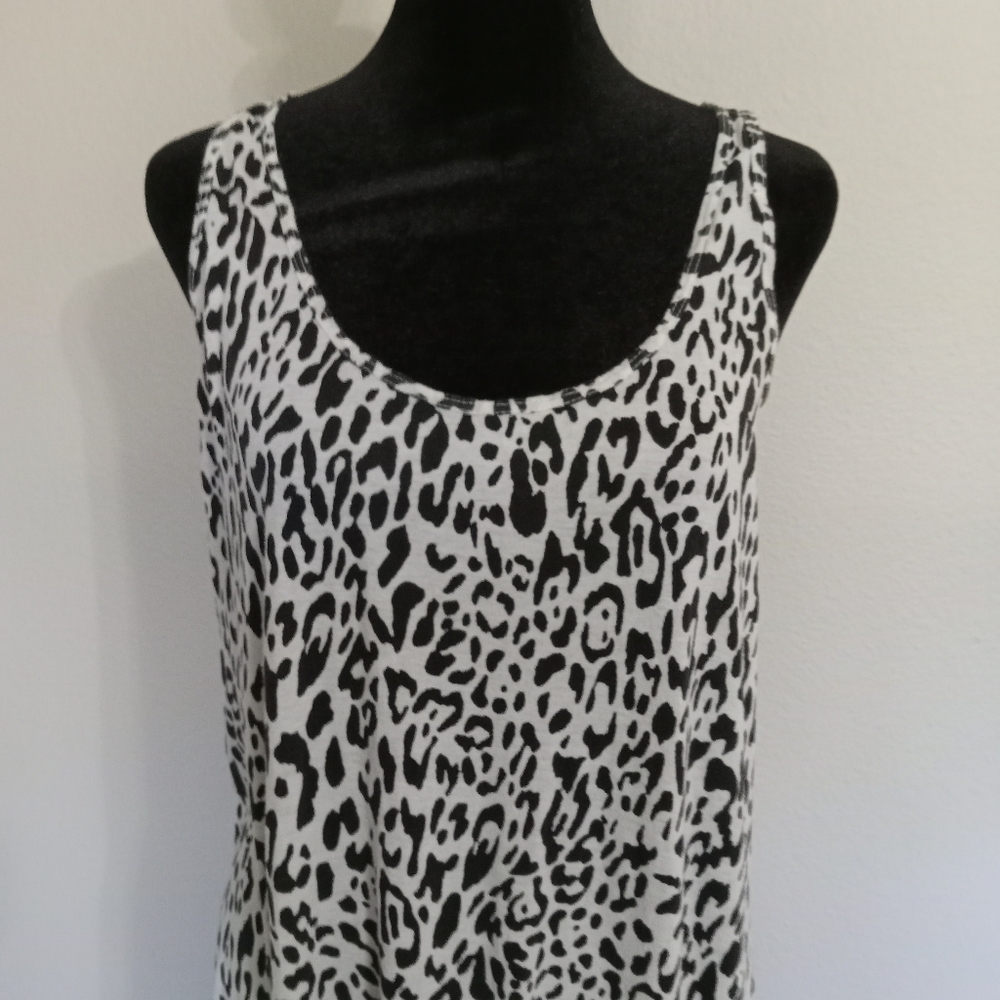 Ralph Lauren Denim & Supply Black and White Leopard Maxi Tank dress Sz XL - Picture 4 of 9